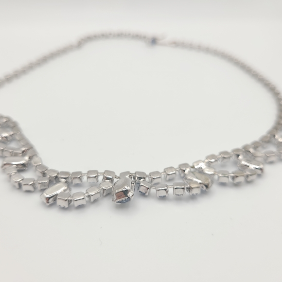 Silver Necklace with Pale Blue Crystal Accents - Picture 7 of 7